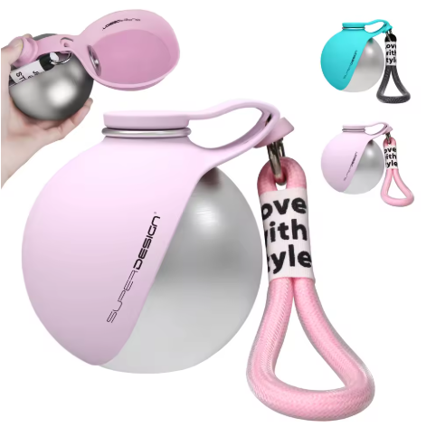 Bola De Agua Portatil Acero Inox Drinkball (Azul & Rosa)
