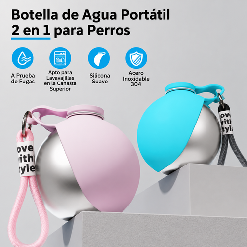 Bola De Agua Portatil Acero Inox Drinkball (Azul & Rosa)