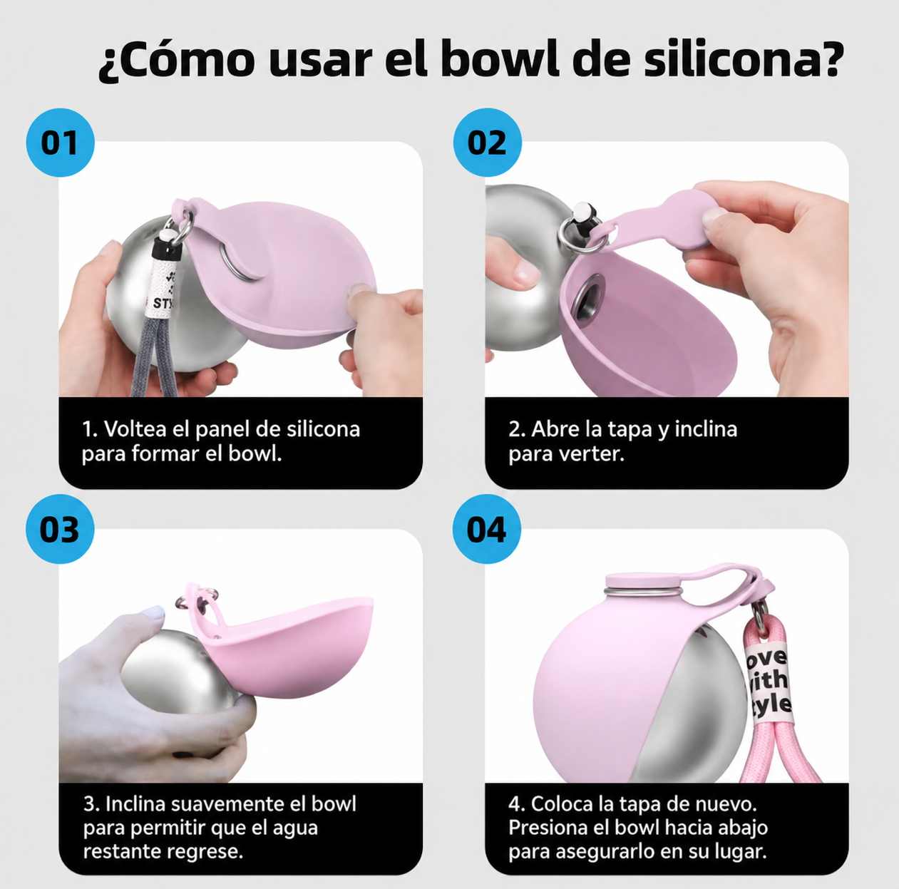 Bola De Agua Portatil Acero Inox Drinkball (Azul & Rosa)