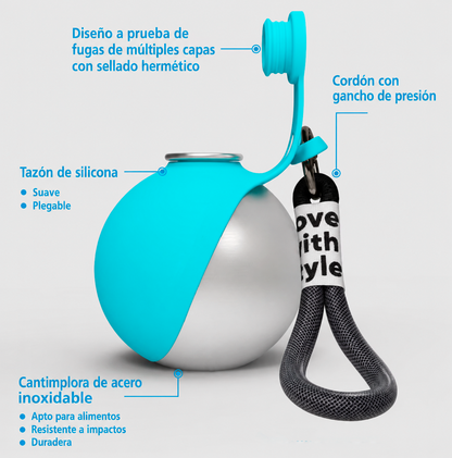 Bola De Agua Portatil Acero Inox Drinkball (Azul & Rosa)